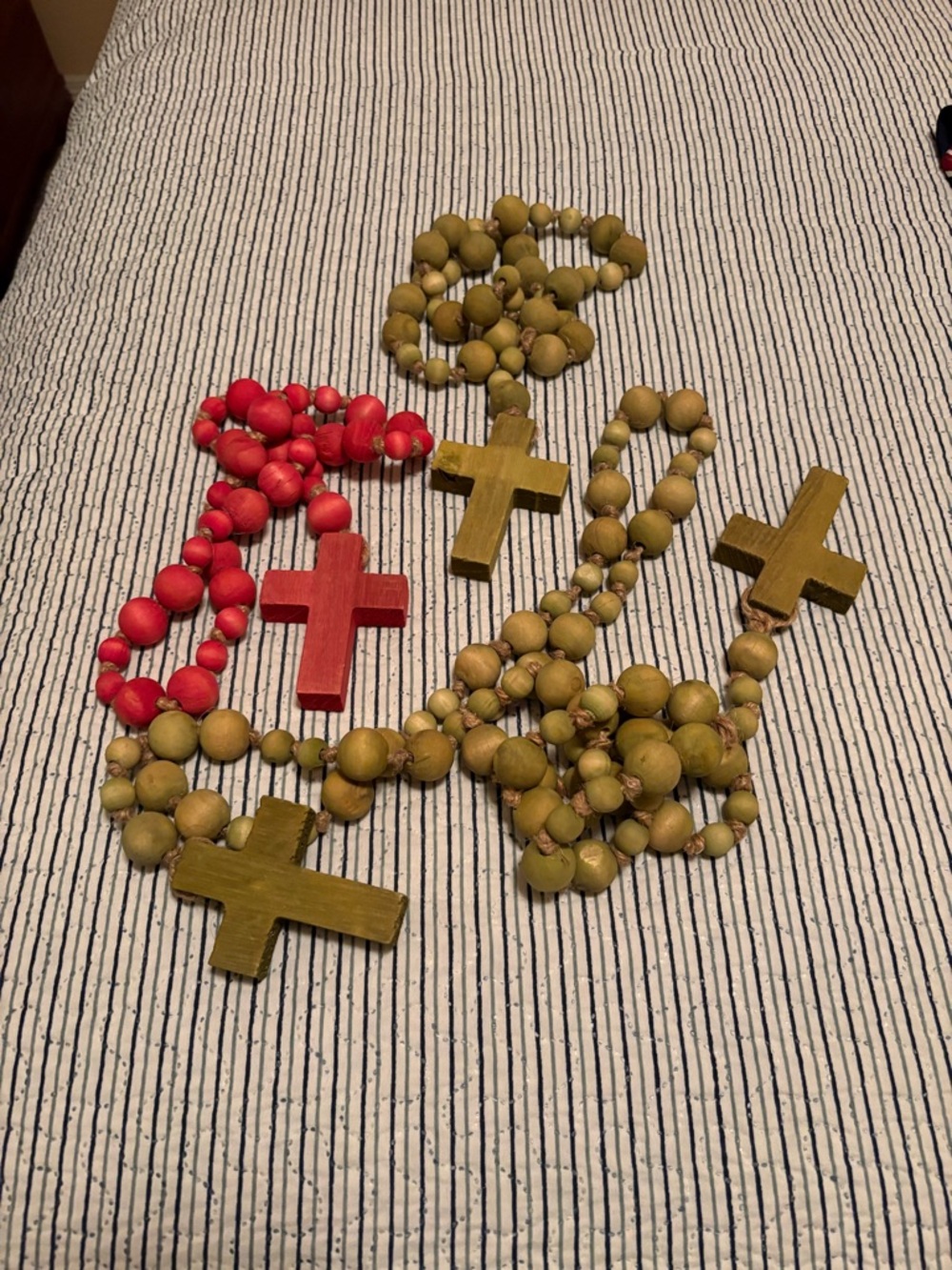 Wooden Beaded cross decor